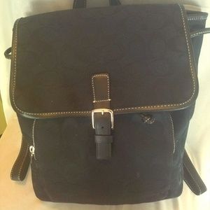 Black Fabric Coach Backpack